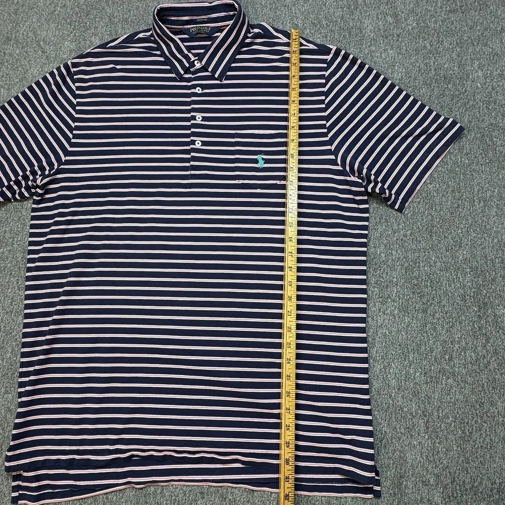 Polo Golf Shirt Ralph Lauren Stretch Lisle Mens XL Striped Pony Logo Performance